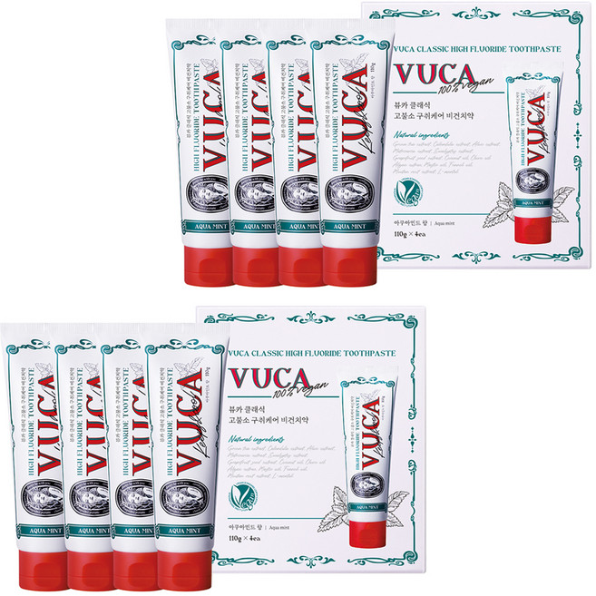 뷰카 클래식 고불소 구취케어 치약, 110g, 8개