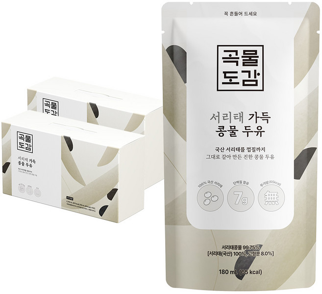 곡물도감 무가당 서리태 가득 콩물두유, 180ml, 30개