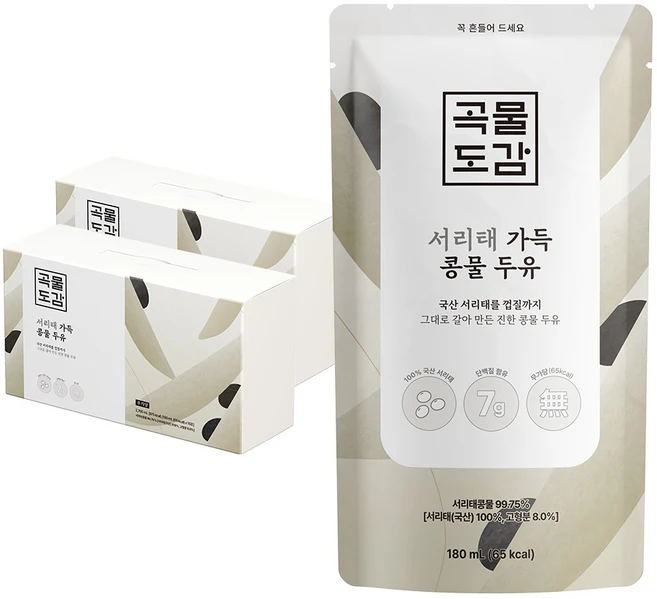 곡물도감 무가당 서리태 가득 콩물두유, 180ml, 30개 - 쿠팡