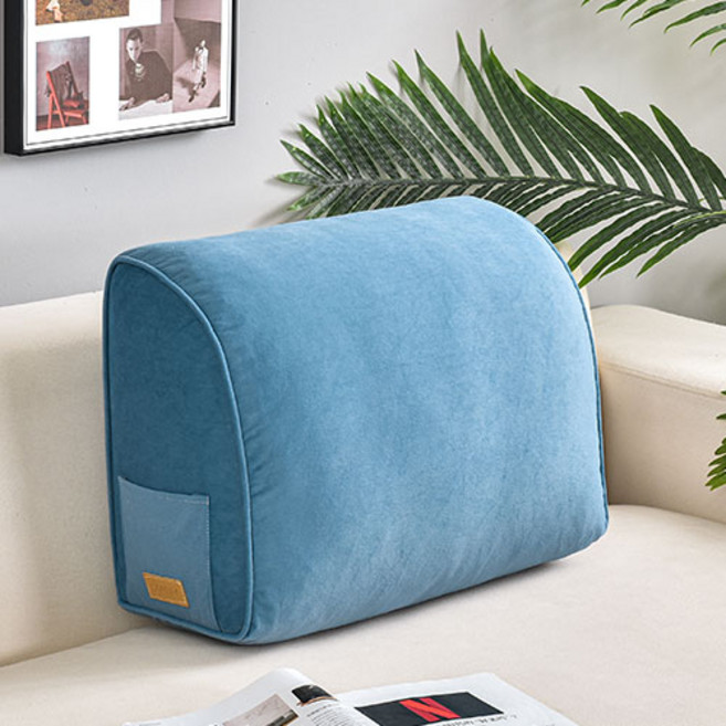 소하임 라운드 벨벳 소파 등받이 쿠션, 네이비(N)