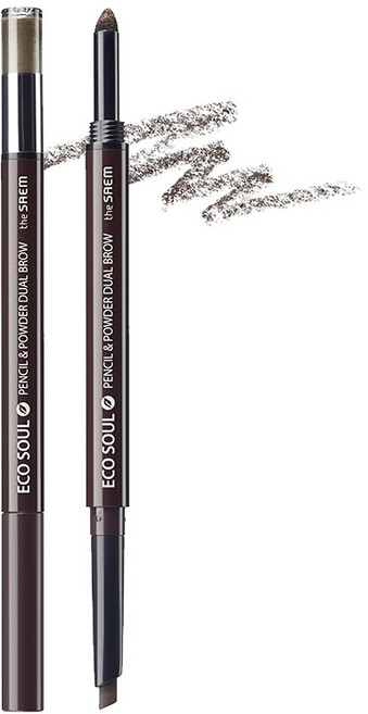 더샘 에코 소울 펜슬 앤 파우더 듀얼 아이브로우 오토펜슬 0.3g, 02 흑갈색, 1개