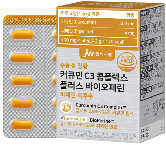 jw Pharmaceutical 薑黃素C3複合錠, 60顆, 1盒