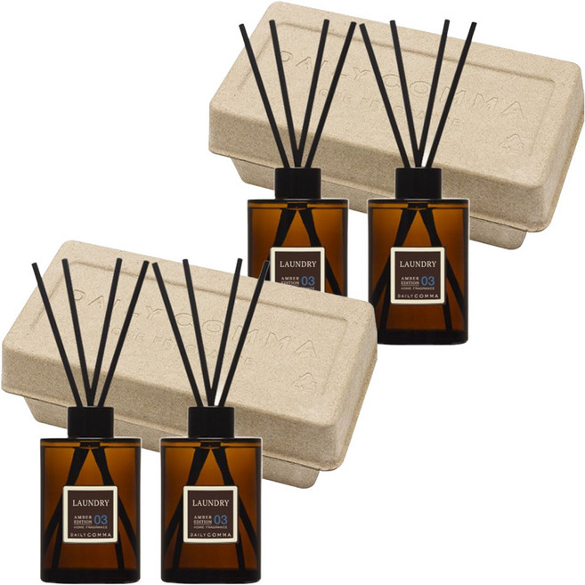 데일리콤마 엠버 에디션 디퓨져 200ml 2p + 블랙리드스틱 8p 세트, 런드리, 2세트