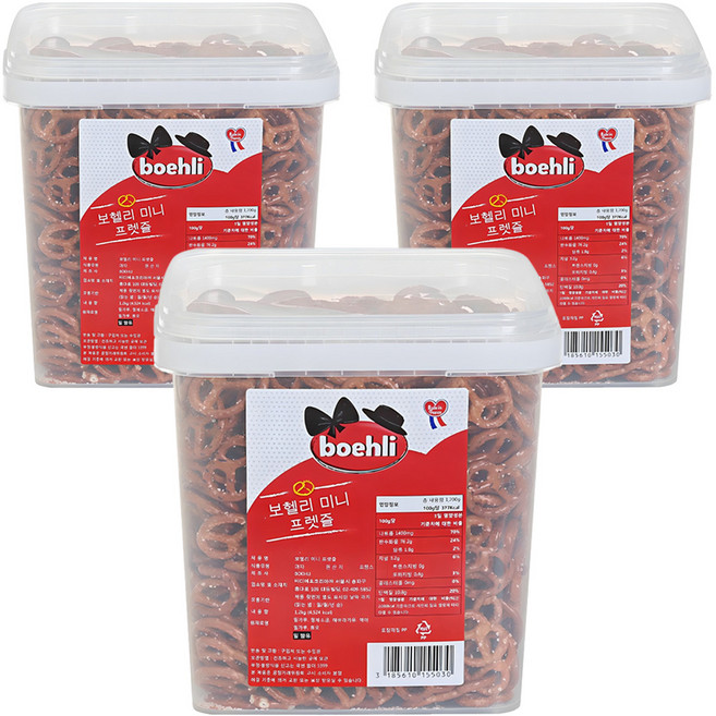 boehli 迷你椒鹽捲餅, 1.2kg, 3盒