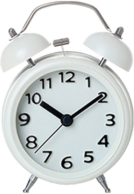 迷你摩登圓形鬧鐘, 霧面白色