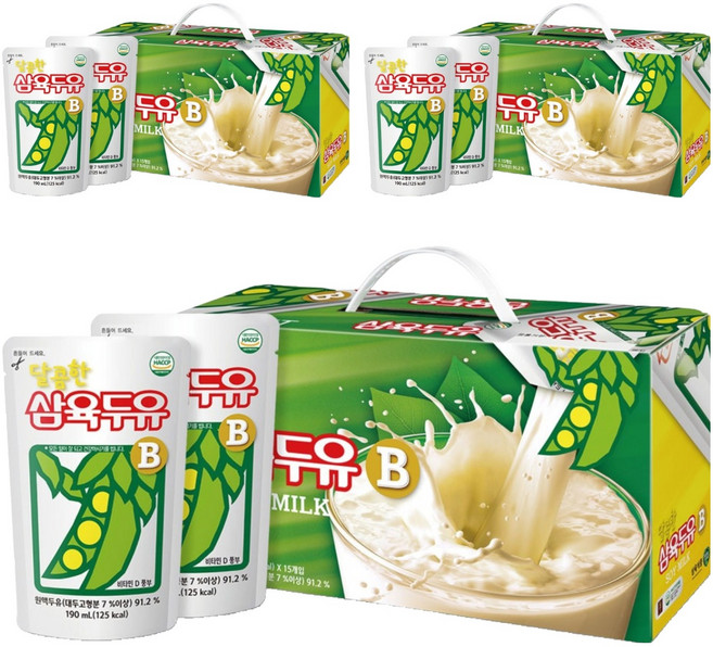 삼육두유 달콤한 두유 B 파우치, 190ml, 45개