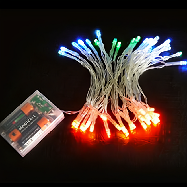 摩達客 聖誕燈LED燈串50燈電池燈, 透明色, 1條