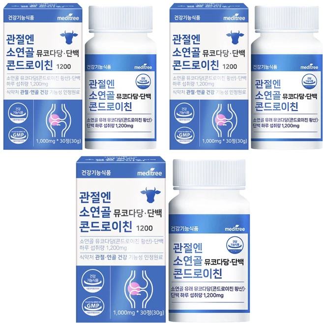 메디트리 관절엔 소연골 뮤코다당 단백 콘드로이친, 30정, 3개 - 쿠팡