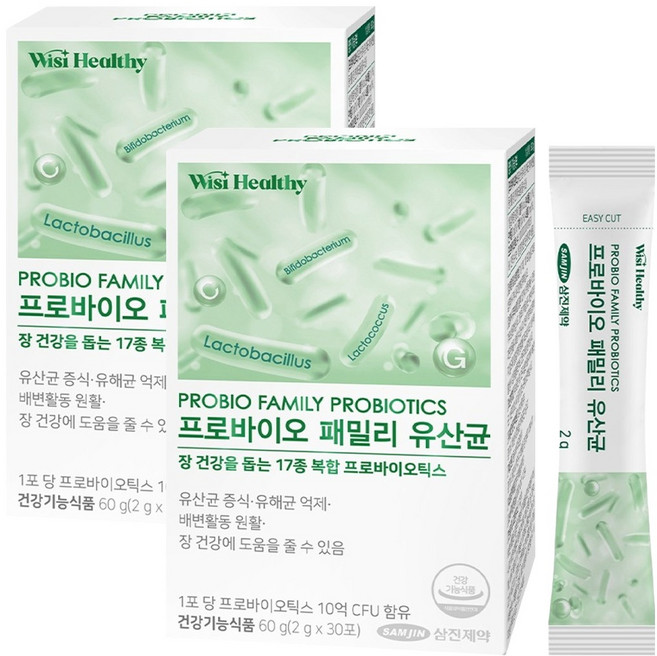 위시헬씨 프로바이오 패밀리 유산균, 60g, 2개