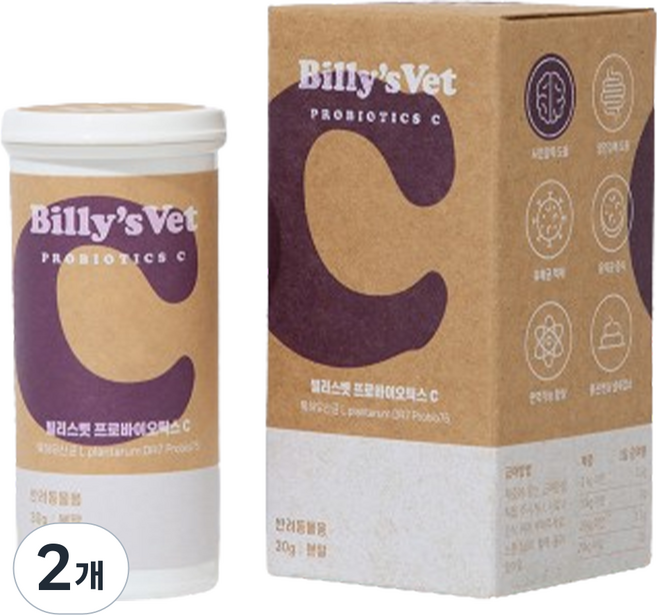 빌리스벳 반려동물 영양제, 30g, 뇌+장건강, 2개