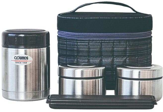 코스모스 따끈 도시락 찬통 2개 세트, 혼합색상, 1세트