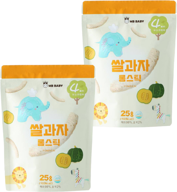 MB BABY 萌寶寶 米棒, 南瓜, 25g, 2包