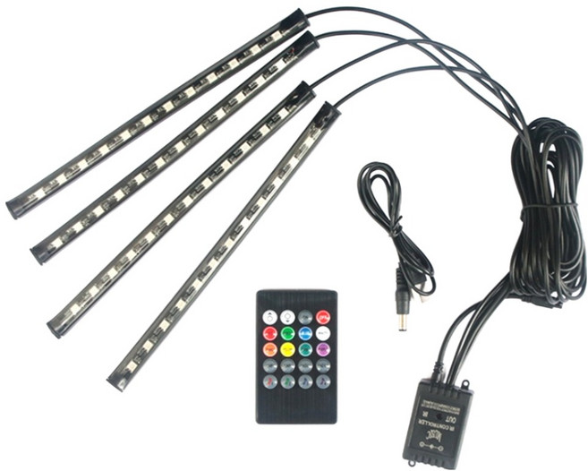 비상 자동차 풋등 LED바 차량용 무드등 48구, 혼합색상, 1개