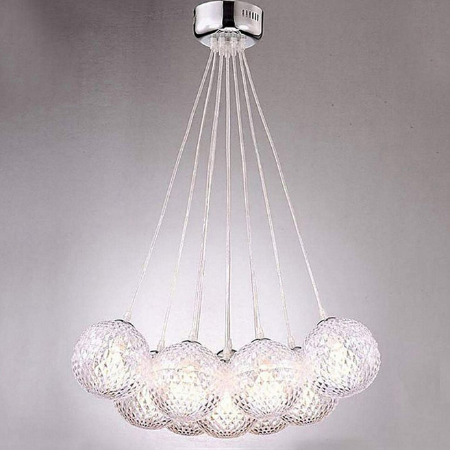Honey Comb 外銷產品複刻版吊燈 c8508-10p 水晶球蜂巢造型 簡約現代風格 適用於客廳餐廳, 1入, 透明色