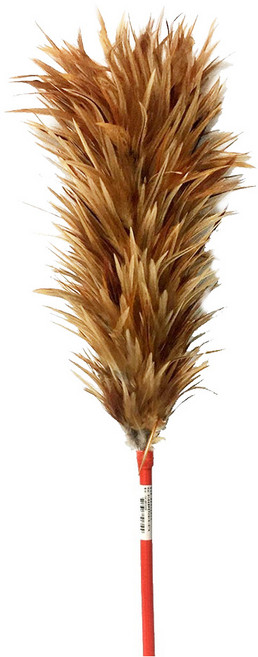 雞毛撢 尺4, 1支, 棕色 + 紅色
