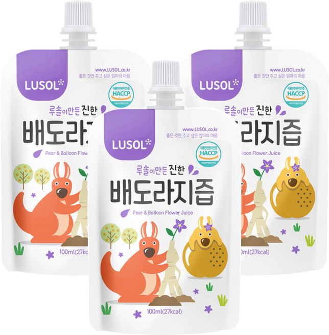 LUSOL 嬰幼兒果汁 雪梨桔梗 6個月以上, 100ml, 3包