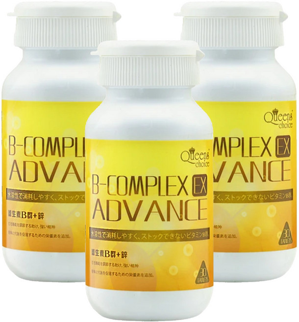 Queens' choice 酵母B群雙層錠 維生素B群 + 鋅, 30顆, 18g, 3罐