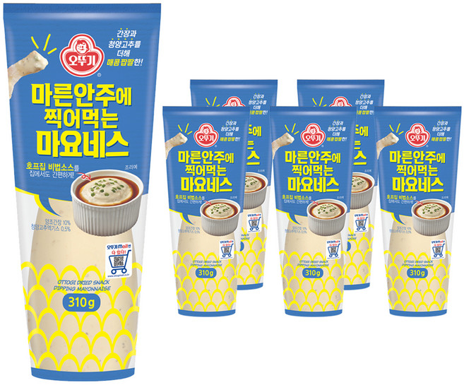 오뚜기 마른안주에 찍어먹는 마요네스, 310g, 6개