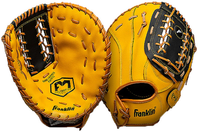 Franklin Fieldmaster 一壘手手套 右投用 22624, 1個, 金黃色 黑色