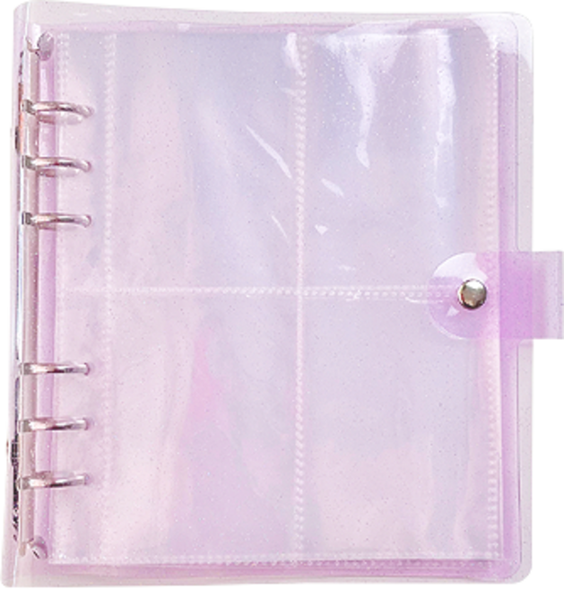 6공 4포켓 포카바인더 다이어리 글리터 A5, 퍼플, 25매