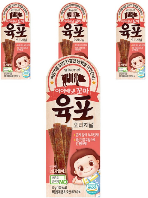 아이배냇 꼬마 육포, 오리지널, 30g, 4개