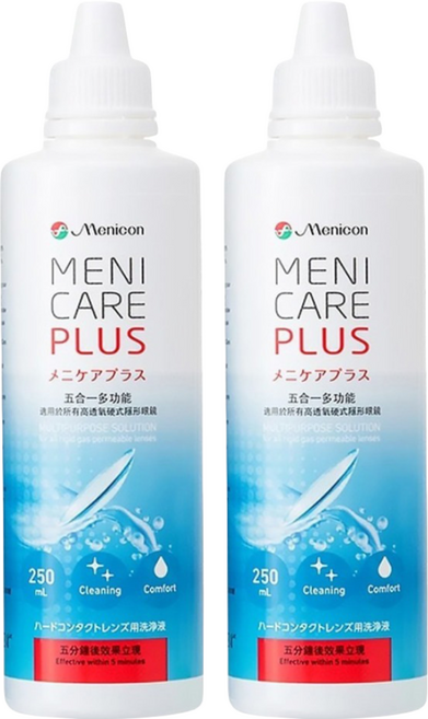 Menicon 五合一硬式隱形眼鏡清潔液, 250ml, 2瓶