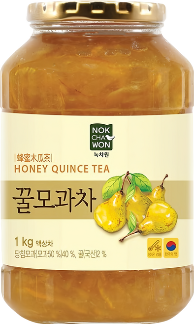NOKCHAWON 綠茶園 蜂蜜風味溫桲茶果醬, 1kg, 1罐