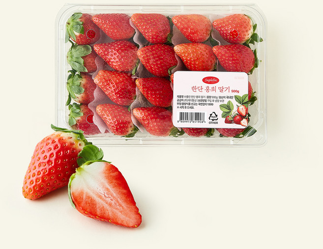 수플린 한단 홍희 딸기, 1개, 500g