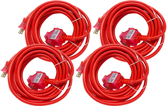 SAMPO 聲寶 2蕊1開3插防塵動力延長線 EL-W13T17T1, 5m, 紅色, 4條