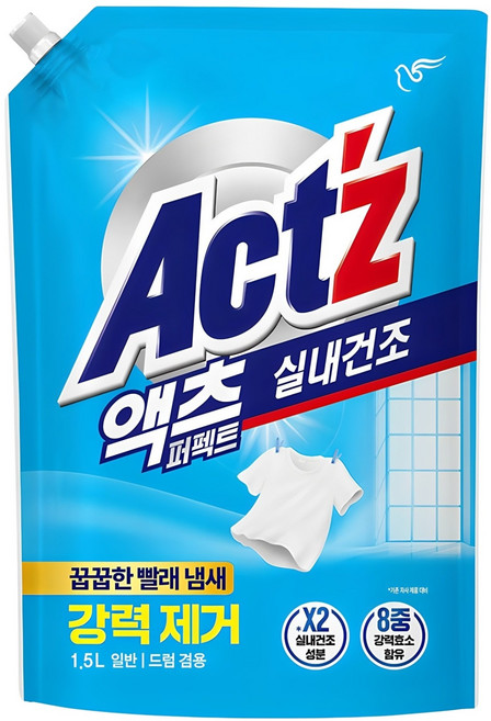 액츠 퍼펙트 실내건조 액상세제 리필, 1.5L, 1개