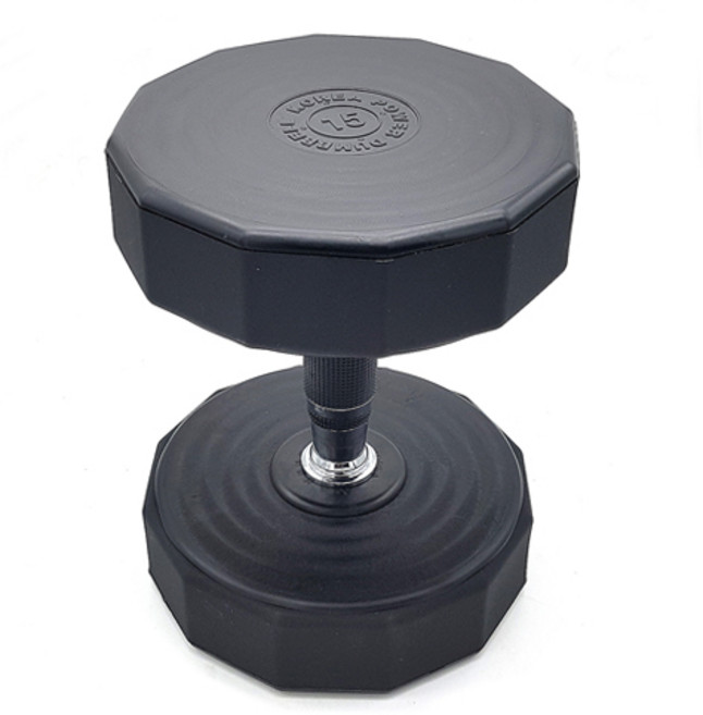 파워헬스 12각 우레탄 덤벨 검정, 15kg, 1개