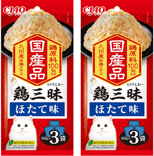 INABA CIAO 啾嚕 豪華三昧餐包, 干貝, 180g, 2袋