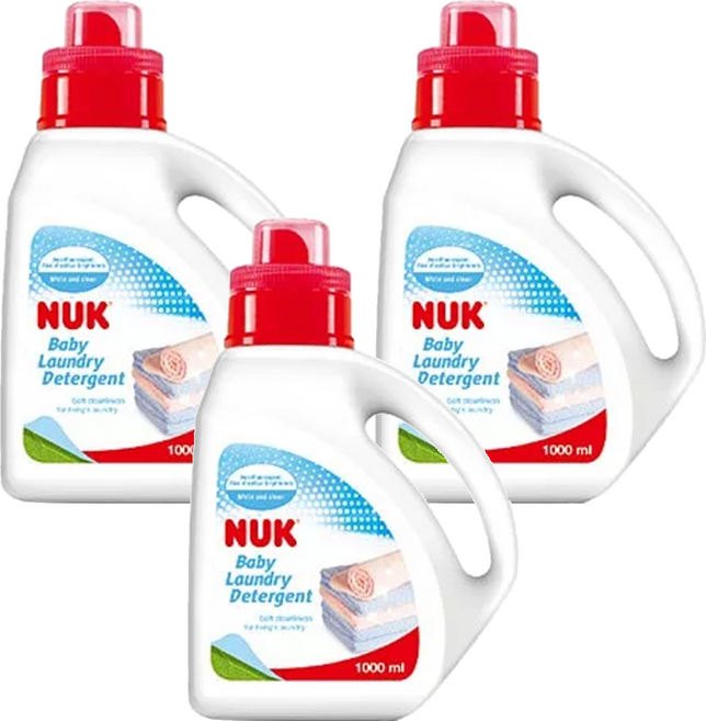 NUK嬰兒洗衣精 成分天然溫和 不含螢光劑, 1L, 3瓶