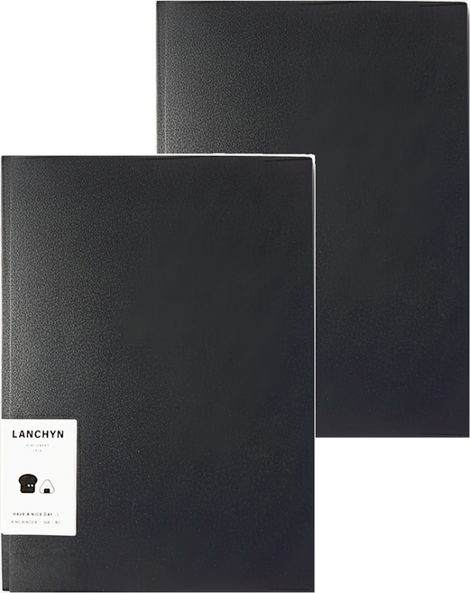 Lan CHYn 連勤牌文具 PP 塑鋼夾 B5 26孔, 黑色, 2本