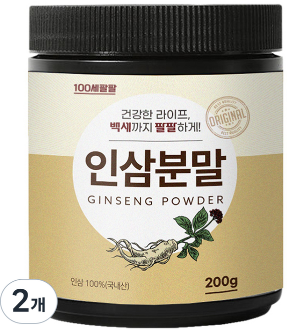 백세팔팔 인삼분말, 2개, 200g