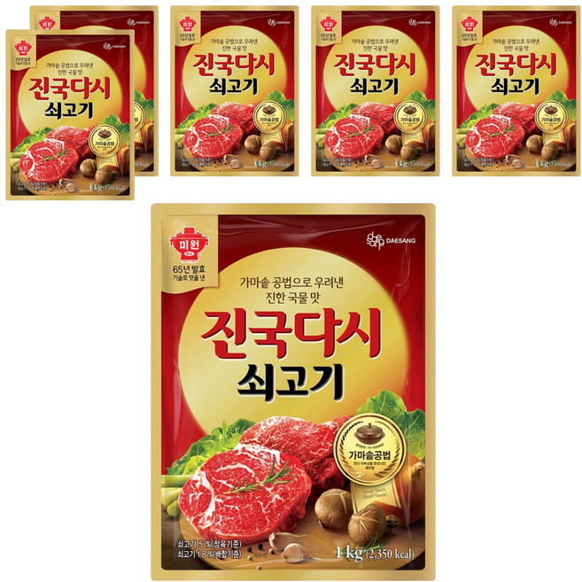 대상 쇠고기진국 다시다, 1kg, 6개