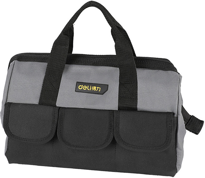 델리툴즈 옥스포드 천 휴대용 다용도 수납 공구 툴백 연장가방 블랙 옐로우 DL430016, 1개