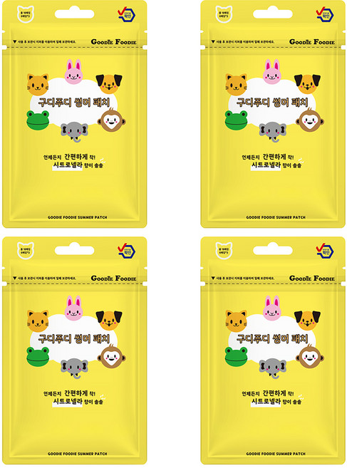 구디푸디 유아용 썸머패치 18p, 동물, 4개