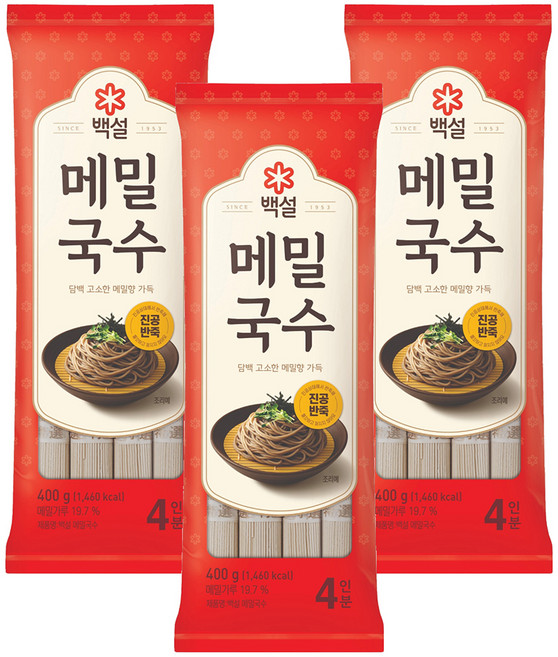 백설 메밀소바, 400g, 3개