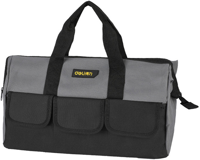 델리툴즈 옥스포드 천 휴대용 다용도 수납 공구 툴백 연장가방 블랙 옐로우 DL430018, 1개