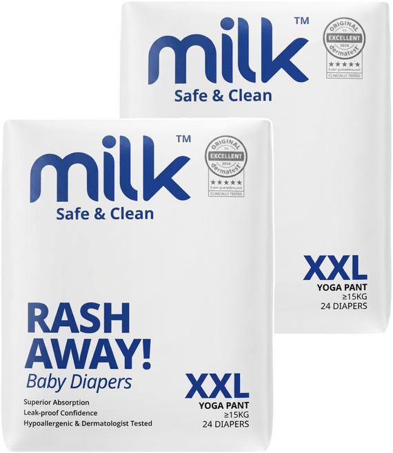 milk 鎖水芯牛奶尿布 褲型 15kg以上, 48片, 超大碼 (2XL)