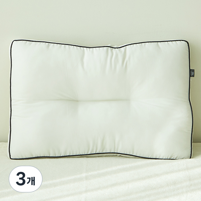코멧 홈 커버가 필요없고 통째로 빨아쓰는 입체슬립 경추굽베개, 아이보리, 3개
