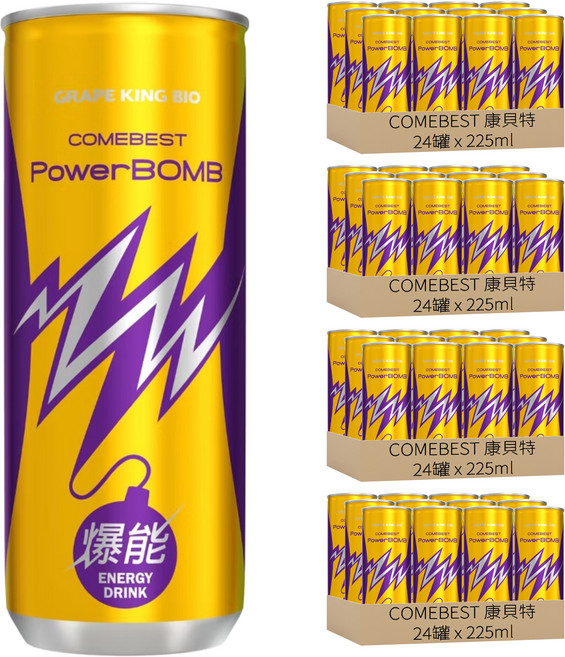 COMEBEST 康貝特 PowerBOMB爆能能量飲料, 225ml, 96罐
