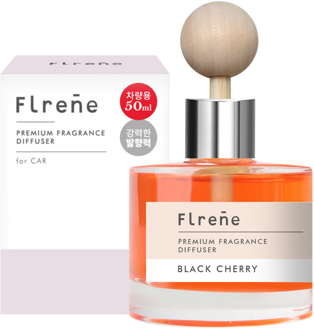 플렌느 차량용 디퓨저 50ml + 우드볼스틱 + 양면테이프, 블랙체리, 1세트
