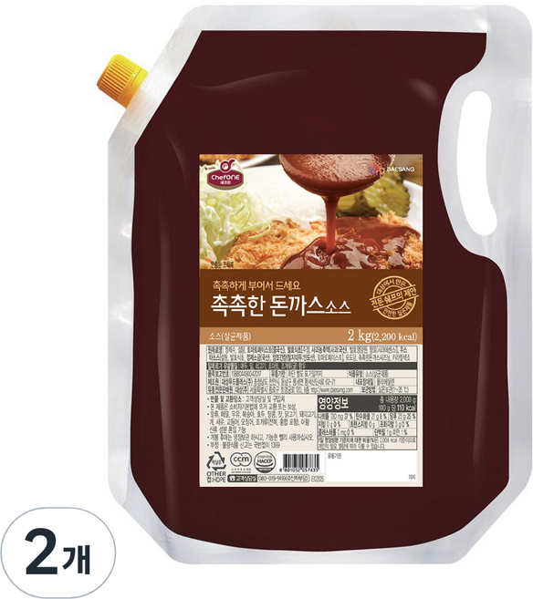 대상 쉐프원 촉촉한 돈까스소스, 2개, 2kg