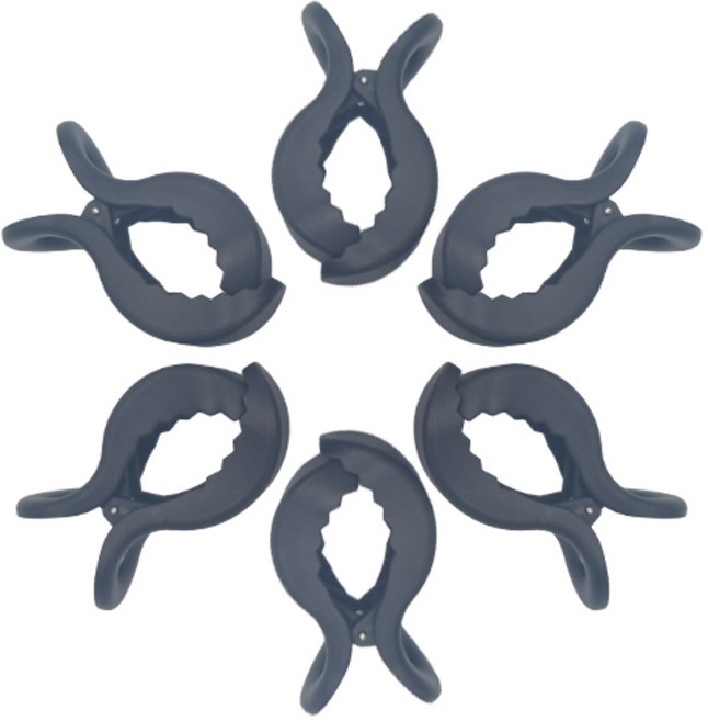 펠리스제이 유모차집게 유모차 블랭킷 클립 집게 6p, 블랙, 1세트