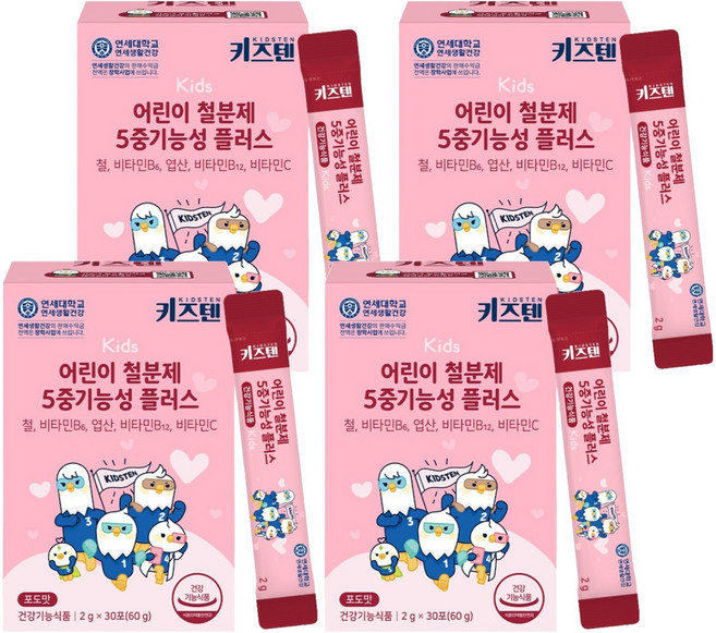 키즈텐 어린이 철분제 5중기능성 플러스, 60g, 4개