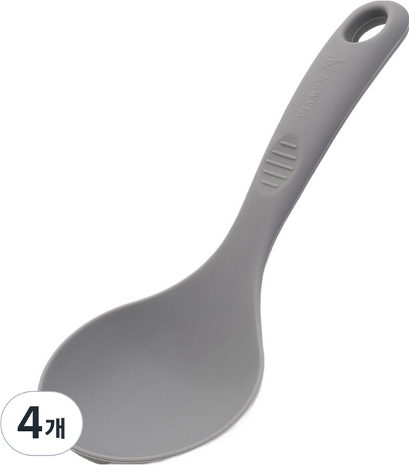 NEWVIA 全包覆矽膠迷你湯勺, 灰色, 4個
