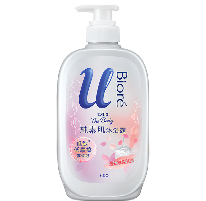 Biore 蜜妮 純素肌沐浴露 玫瑰草與紅茶, 1瓶, 650g