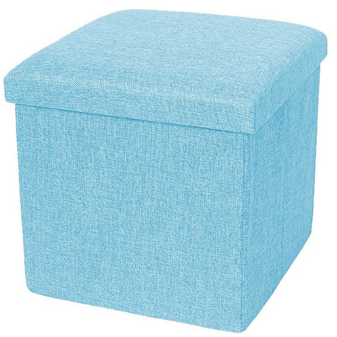 小麥購物 儲物收納凳 正方形 C165 1178g, 1個, 天藍色